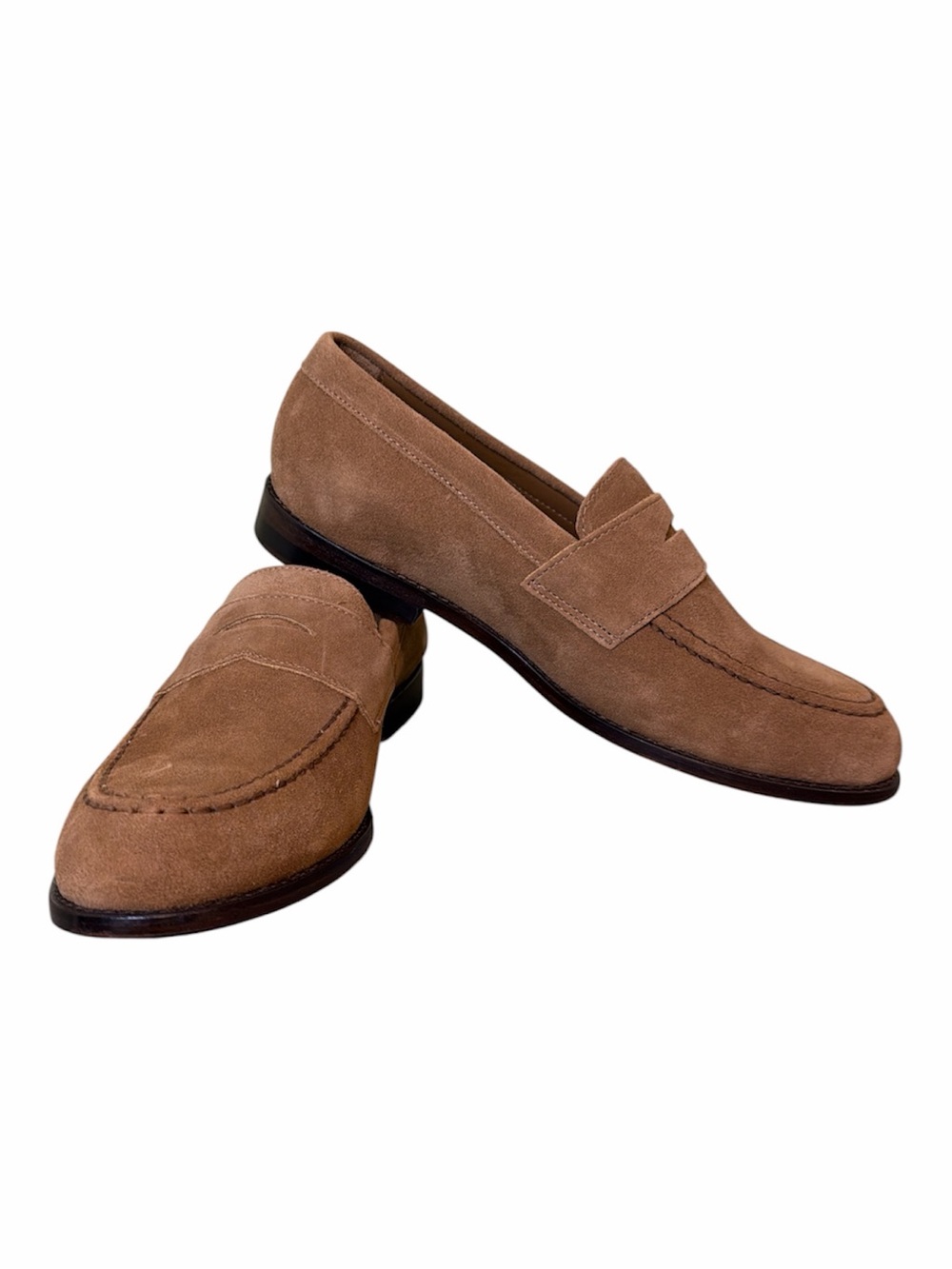 Men's J. Crew Suede Penny Loafers in Tan. Size 10.5
